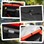Pet Stroller Dog Cat Carriage One Click Fold with Universal Front Wheels Shock Absorber Brakes Storage Bags Mesh Window - Image 8
