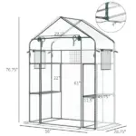 Outsunny Petite Walk-in Growhouse with Ventilated Entries, Plant Tags, and Tiered Racks - Image 3