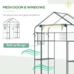 Outsunny Petite Walk-in Growhouse with Ventilated Entries, Plant Tags, and Tiered Racks - Image 4