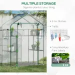 Outsunny Petite Walk-in Growhouse with Ventilated Entries, Plant Tags, and Tiered Racks - Image 5