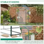 Outsunny Petite Walk-in Growhouse with Ventilated Entries, Plant Tags, and Tiered Racks - Image 7