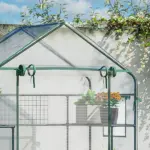 Outsunny Petite Walk-in Growhouse with Ventilated Entries, Plant Tags, and Tiered Racks - Image 8