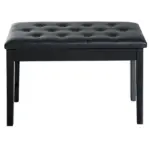 HOMCOM Piano Bench Traditional 2-Person Birchwood with Faux Leather Padding Black - Image 8