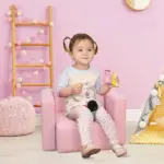 Pink 2-in-1 Convertible Kids Sofa Set Toddler Table and Chair Versatile Couch for Boys and Girls - Image 2