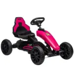 Aosom Pink Pedal Go Kart for Kids Swing Axle Shock-Absorbing Wheels Outdoor Fun - Image 11