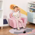 Pink Princess Toddler Sofa Chair with Tufted Upholstery and Diamond Decor - Image 2