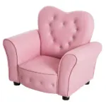 Pink Princess Toddler Sofa Chair with Tufted Upholstery and Diamond Decor - Image 11