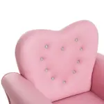 Pink Princess Toddler Sofa Chair with Tufted Upholstery and Diamond Decor - Image 14