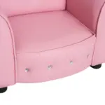 Pink Princess Toddler Sofa Chair with Tufted Upholstery and Diamond Decor - Image 15