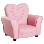 Pink Princess Toddler Sofa Chair with Tufted Upholstery and Diamond Decor