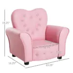 Pink Princess Toddler Sofa Chair with Tufted Upholstery and Diamond Decor - Image 3