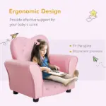 Pink Princess Toddler Sofa Chair with Tufted Upholstery and Diamond Decor - Image 6