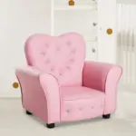 Pink Princess Toddler Sofa Chair with Tufted Upholstery and Diamond Decor - Image 9