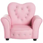 Pink Princess Toddler Sofa Chair with Tufted Upholstery and Diamond Decor - Image 10