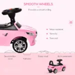 Aosom Pink Toddler Ride On Toy Car Foot-to-Floor with Music Horn Headlights Storage - Image 5