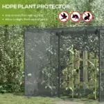 Outsunny Plant Protection Tent 6x3 Ft Tall Crop Cage with Zippered Doors Storage Bag Ground Stakes Black - Image 4
