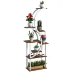 Outsunny Plant Stand Indoor, 8 Tier 62" S-Shaped Plant Shelf, Corner Plant Rack for Multiple Plants, Carbonised Finish - Image 11