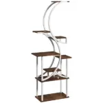 Outsunny Plant Stand Indoor, 8 Tier 62" S-Shaped Plant Shelf, Corner Plant Rack for Multiple Plants, Carbonised Finish - Image 12
