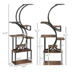 Outsunny Plant Stand Indoor, 8 Tier 62" S-Shaped Plant Shelf, Corner Plant Rack for Multiple Plants, Carbonised Finish - Image 3