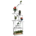 Outsunny Plant Stand Indoor, 8 Tier 62 Inch S-Shaped Plant Shelf, Corner Plant Rack for Multiple Plants, White - Image 11