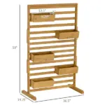 Outsunny Plant Stand Outdoor with 5 Hanging Flower Boxes Wooden Lattice for Patio Porch Climbing Plants - Image 3