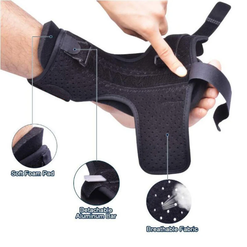 Adjustable Night Splint Ankle Support Brace with Aluminum Stay