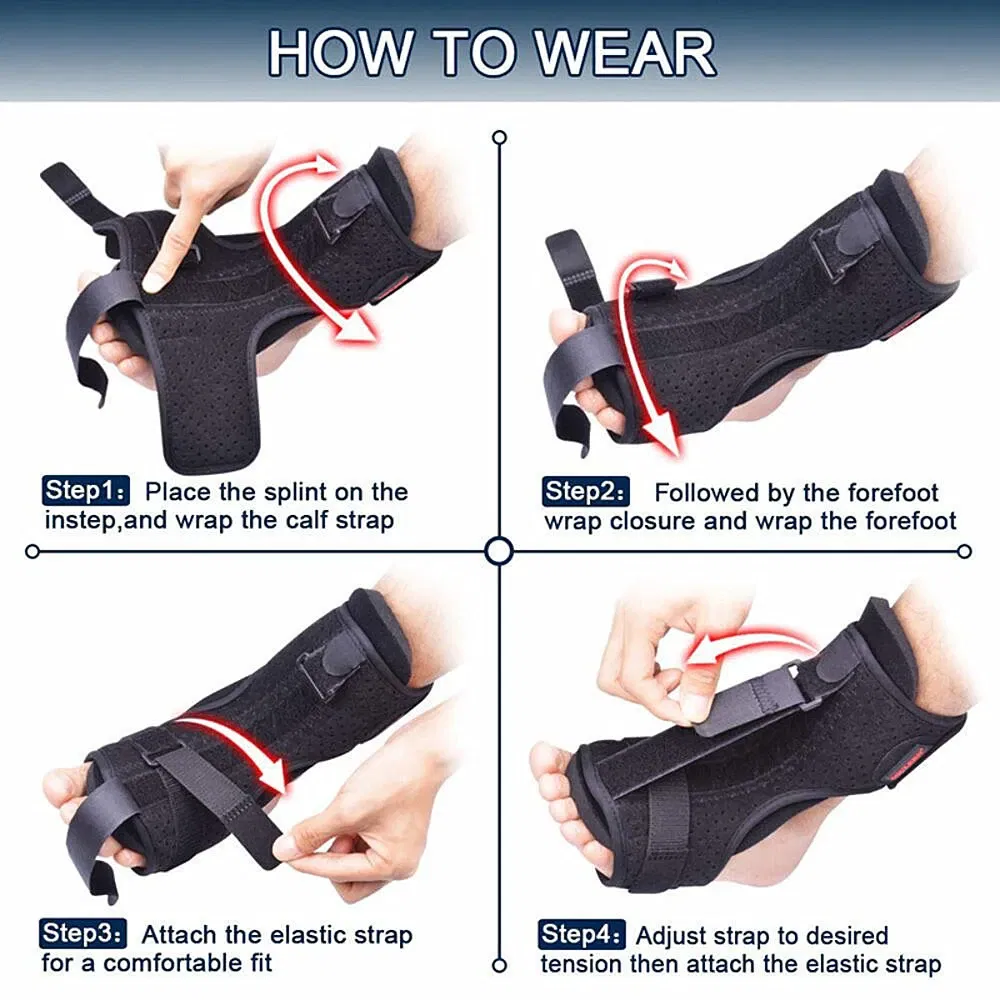 Adjustable Night Splint Ankle Support Brace with Aluminum Stay