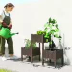 Plastic Raised Garden Bed with Legs, Self Watering Elevated Planter Boxes with Drainage Holes and Plugs, Easy Assembly - Image 3