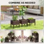 Plastic Raised Garden Bed with Legs, Self Watering Elevated Planter Boxes with Drainage Holes and Plugs, Easy Assembly - Image 4