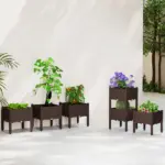 Plastic Raised Garden Bed with Legs, Self Watering Elevated Planter Boxes with Drainage Holes and Plugs, Easy Assembly - Image 9