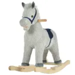 Plush Kids Rocking Horse with Sound for Ages 36 to 72 Months, Gray and White - Image 11