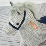 Plush Kids Rocking Horse with Sound for Ages 36 to 72 Months, Gray and White - Image 8