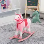 Plush Rocking Horse with Realistic Sounds Pink for Ages 3+ - Image 2