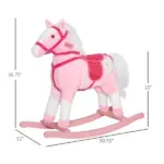Plush Rocking Horse with Realistic Sounds Pink for Ages 3+ - Image 3