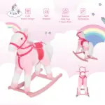 Plush Rocking Horse with Realistic Sounds Pink for Ages 3+ - Image 4