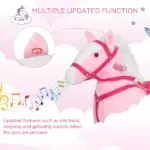 Plush Rocking Horse with Realistic Sounds Pink for Ages 3+ - Image 5