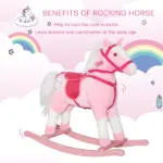 Plush Rocking Horse with Realistic Sounds Pink for Ages 3+ - Image 6