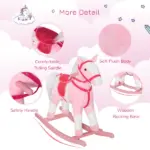 Plush Rocking Horse with Realistic Sounds Pink for Ages 3+ - Image 7