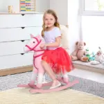 Plush Rocking Horse with Realistic Sounds Pink for Ages 3+ - Image 10