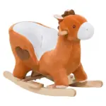 Plush Rocking Horse with Music for Ages 1 to 3 Years, Brown and White