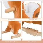 Plush Rocking Horse with Music for Ages 1 to 3 Years, Brown and White - Image 5