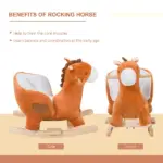 Plush Rocking Horse with Music for Ages 1 to 3 Years, Brown and White - Image 7