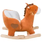 Plush Rocking Horse with Music for Ages 1 to 3 Years, Brown and White - Image 9