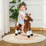 Plush Rocking Horse for Kids, Brown, Realistic Sounds, Ride-On Toy for Children 3+ - Image 2
