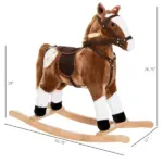 Plush Rocking Horse for Kids, Brown, Realistic Sounds, Ride-On Toy for Children 3+ - Image 3