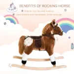Plush Rocking Horse for Kids, Brown, Realistic Sounds, Ride-On Toy for Children 3+ - Image 6