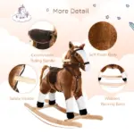 Plush Rocking Horse for Kids, Brown, Realistic Sounds, Ride-On Toy for Children 3+ - Image 7