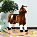 Plush Rocking Horse for Kids, Brown, Realistic Sounds, Ride-On Toy for Children 3+ - Image 10