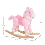 Plush Rocking Horse, Realistic Sounds, Swinging Tail, Pink - Image 3