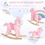 Plush Rocking Horse, Realistic Sounds, Swinging Tail, Pink - Image 4
